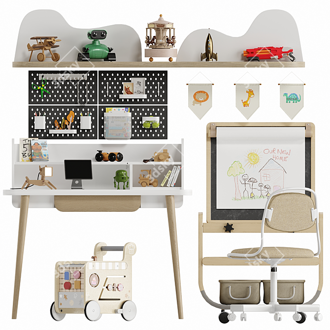 Kids Room Set with Toys & Decors 3D model image 1