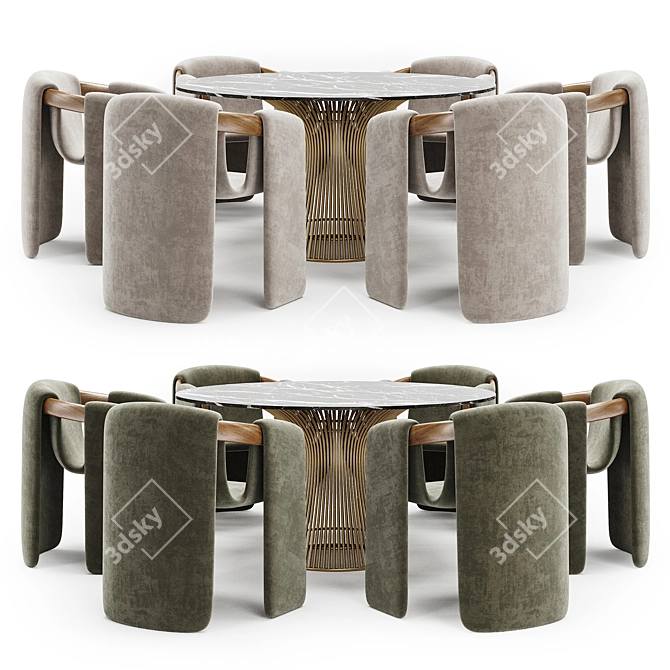 Modern Dining Set Furniture Set 3D model image 1