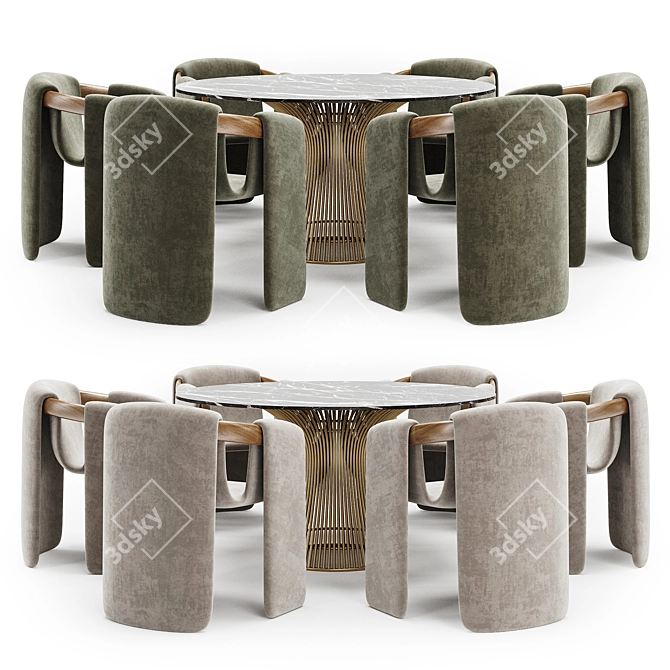 Modern Dining Set Furniture Set 3D model image 4