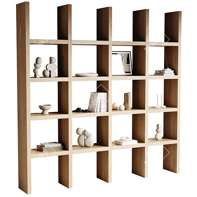 Decor Shelving with Books 3D model image 6