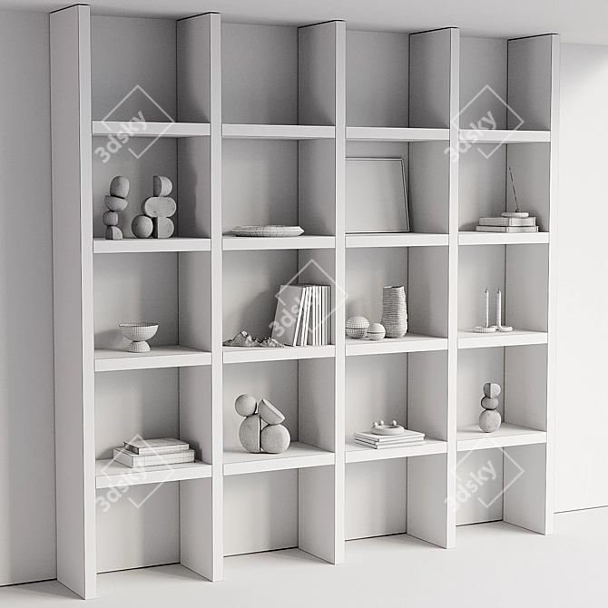 Decor Shelving with Books 3D model image 5