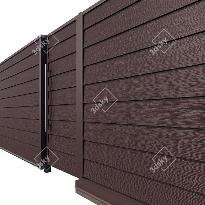 Modern Modular Metal Fencing 3D model image 6