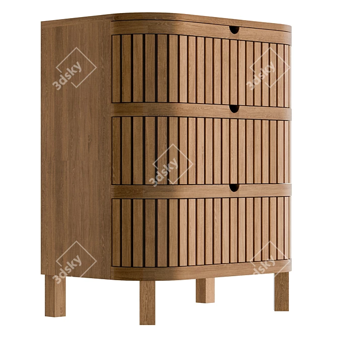 Juliette 3 Drawer Dresser: Urban Sophistication 3D model image 4