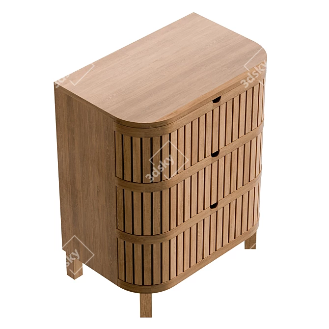 Juliette 3 Drawer Dresser: Urban Sophistication 3D model image 5