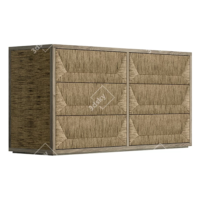 Modern Palecek Braxton Dresser - Premium Wooden Storage 3D model image 4