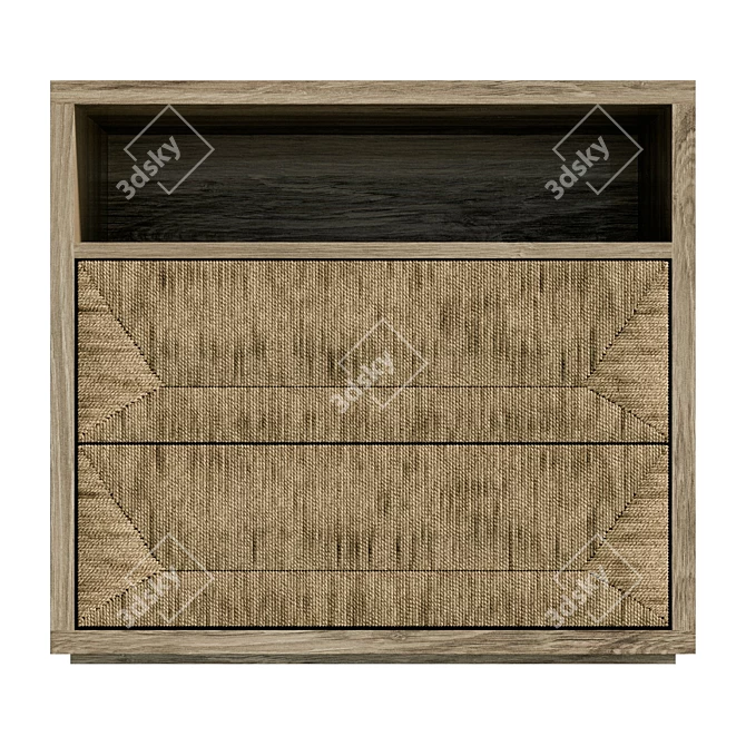 Modern Coastal Palecek Braxton Nightstand 3D model image 2