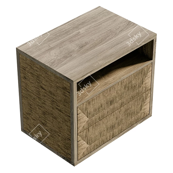 Modern Coastal Palecek Braxton Nightstand 3D model image 5