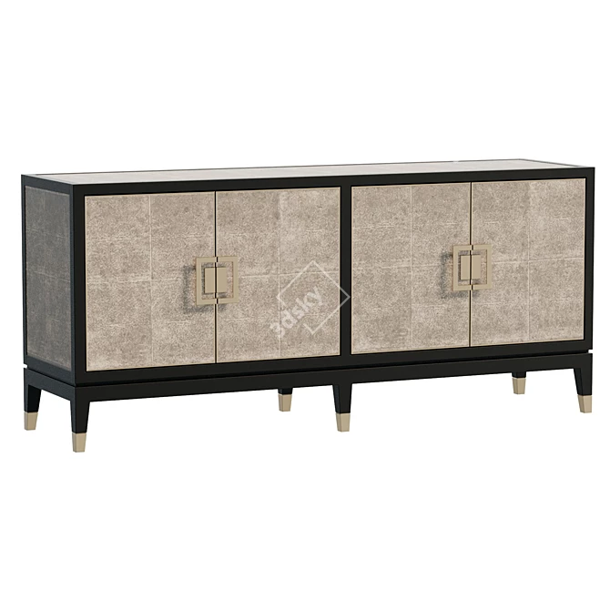 Faux Shagreen Sideboard, UV Unwrapped 3D model image 1