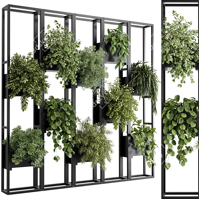 Metal Frame Vertical Garden Divider 3D model image 1