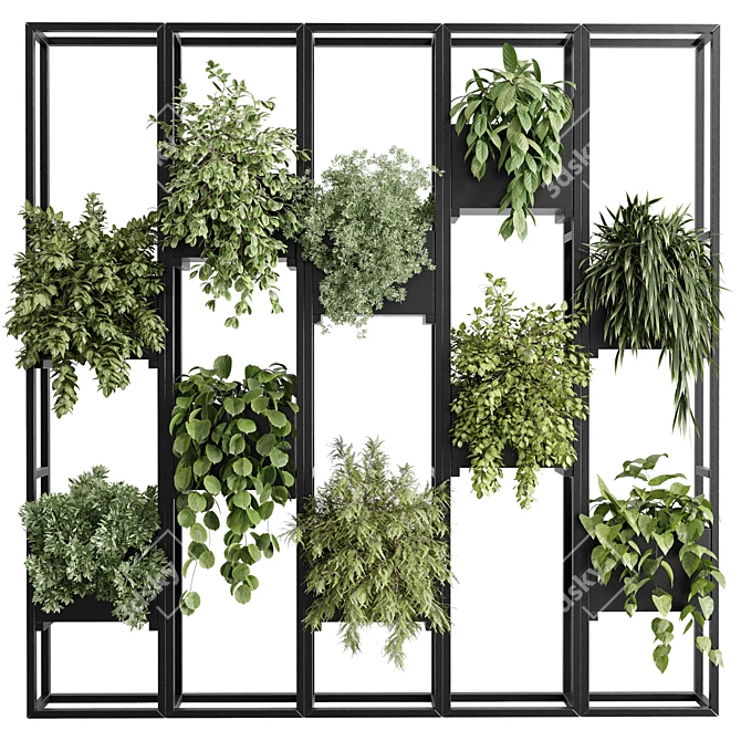 Metal Frame Vertical Garden Divider 3D model image 2