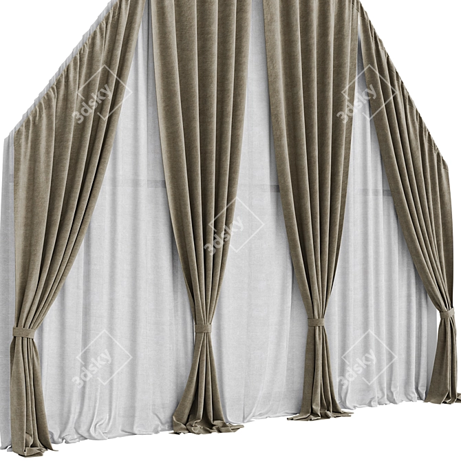 Skew Window Attic Curtains 3D model image 4