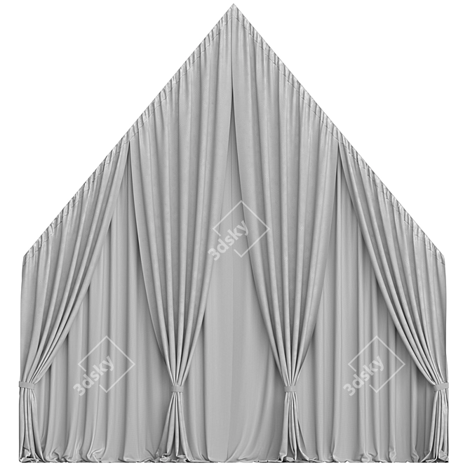 Skew Window Attic Curtains 3D model image 5