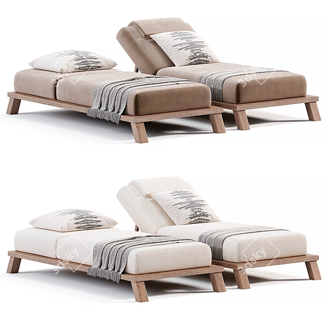 Elegant Blain Sun Loungers Model 3D model image 1