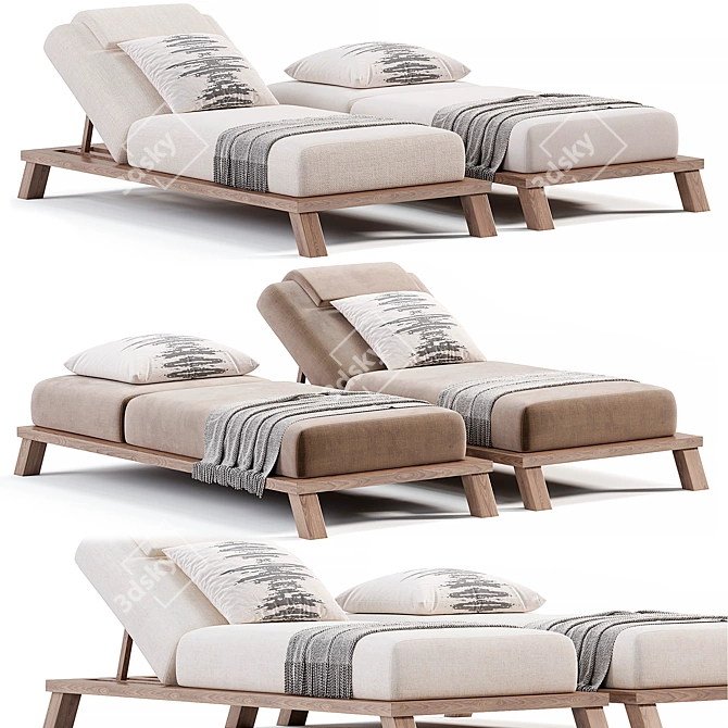 Elegant Blain Sun Loungers Model 3D model image 2