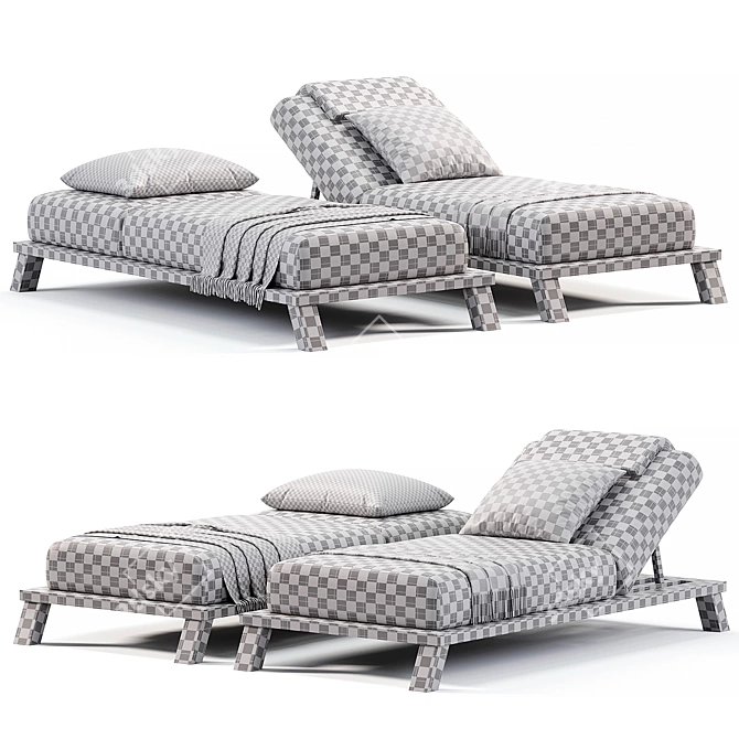 Elegant Blain Sun Loungers Model 3D model image 4