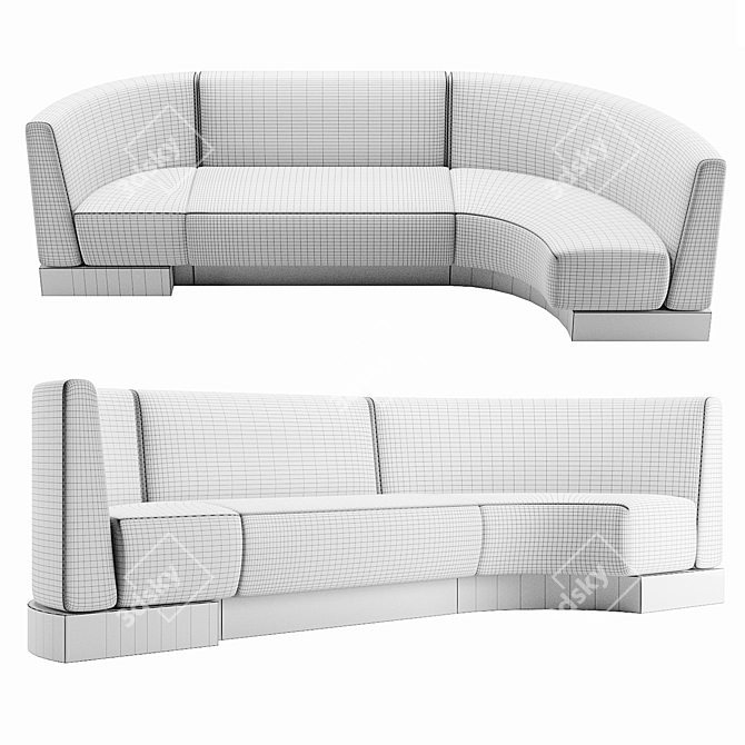 Modular Restaurant Sofa Four Seasons 3D model image 3