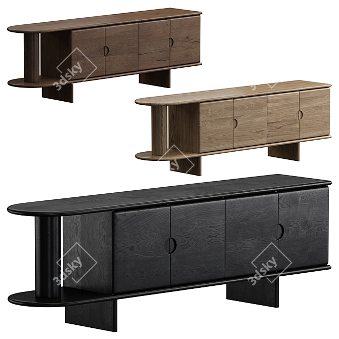 Wood Textured Handy Console, 3 Colors 3D model image 11