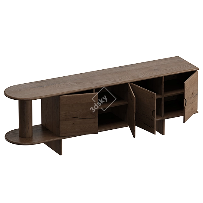 Wood Textured Handy Console, 3 Colors 3D model image 12