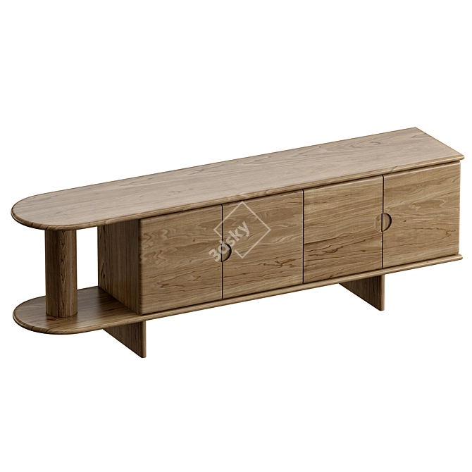 Wood Textured Handy Console, 3 Colors 3D model image 13