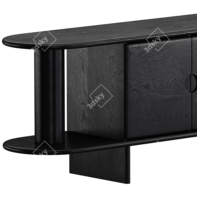 Wood Textured Handy Console, 3 Colors 3D model image 15