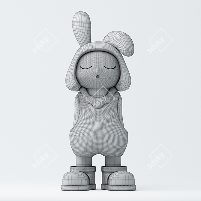 Vibrant Rabbit Girl 3D Model 3D model image 2