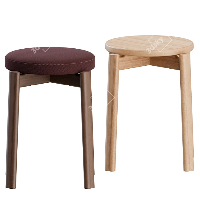 Menu Space Passage Stool Upholstered 3D model image 2