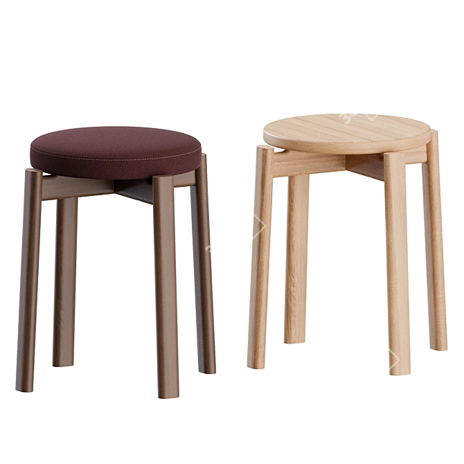 Menu Space Passage Stool Upholstered 3D model image 5