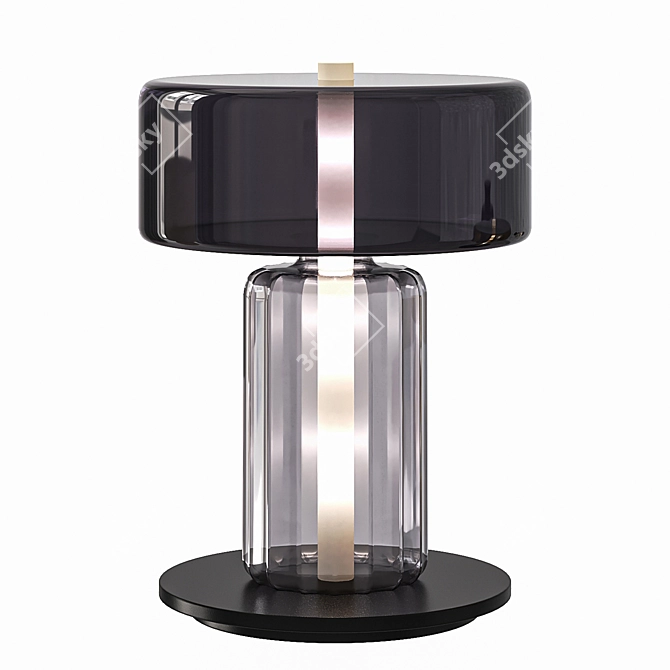 Smoke Gray Glass Table Lamp 3D model image 2