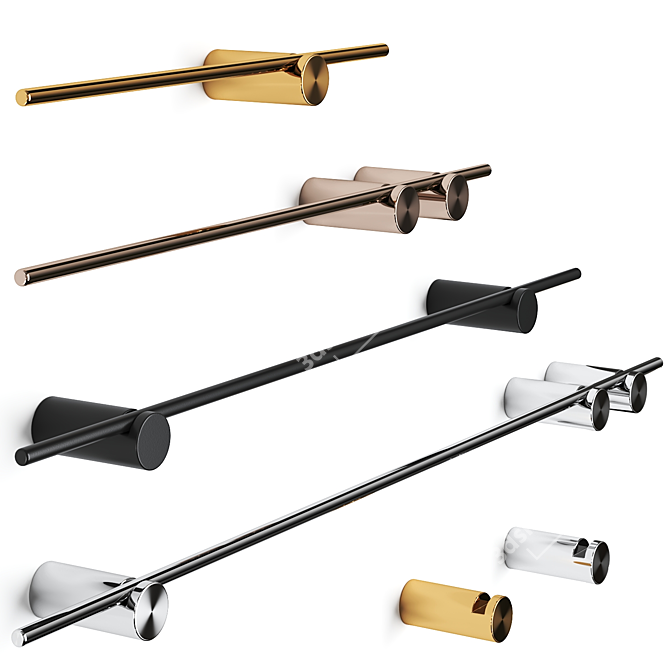 Modern Rotating Stainless Towel Hook 3D model image 1