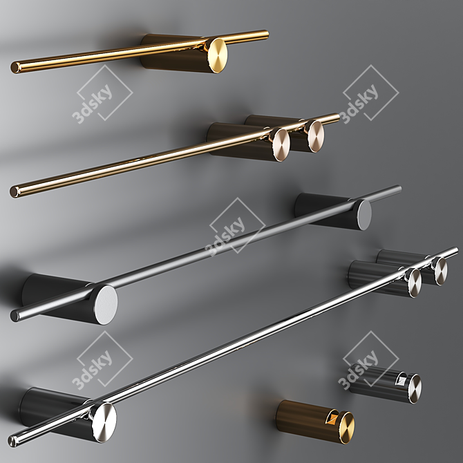 Modern Rotating Stainless Towel Hook 3D model image 2
