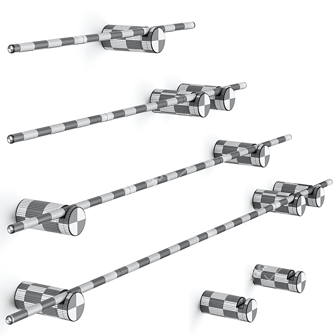 Modern Rotating Stainless Towel Hook 3D model image 3