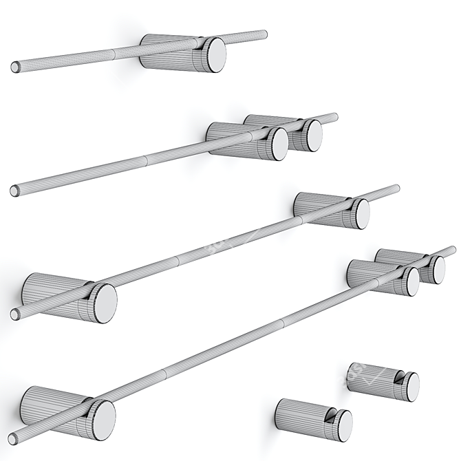 Modern Rotating Stainless Towel Hook 3D model image 4