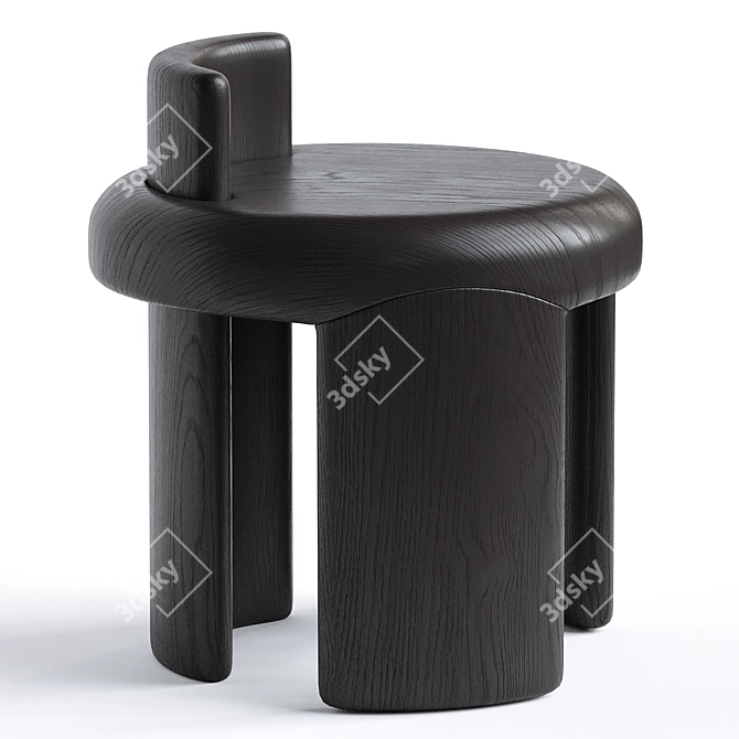 Modern Sculptural Kafa Stool 3D model image 3