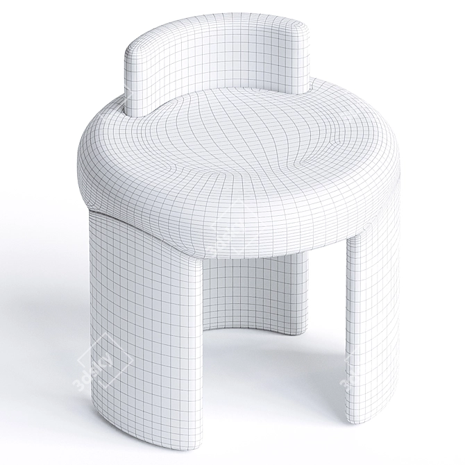 Modern Sculptural Kafa Stool 3D model image 4