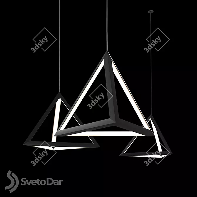 Tetrahedron 600 Modular Pendant/Floor Light 3D model image 1