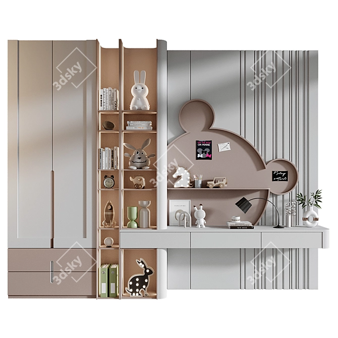 Customizable Furniture Composition with Decor 3D model image 1