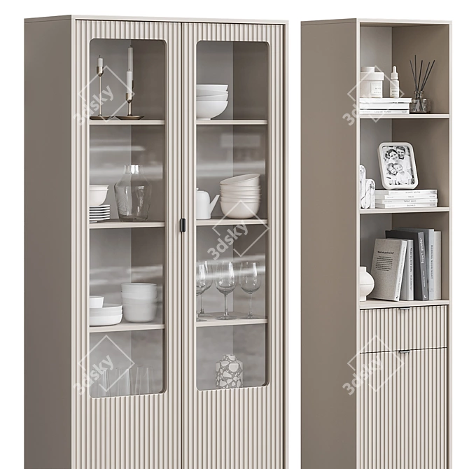 Scandinavian Display Cabinet Set 3D model image 6