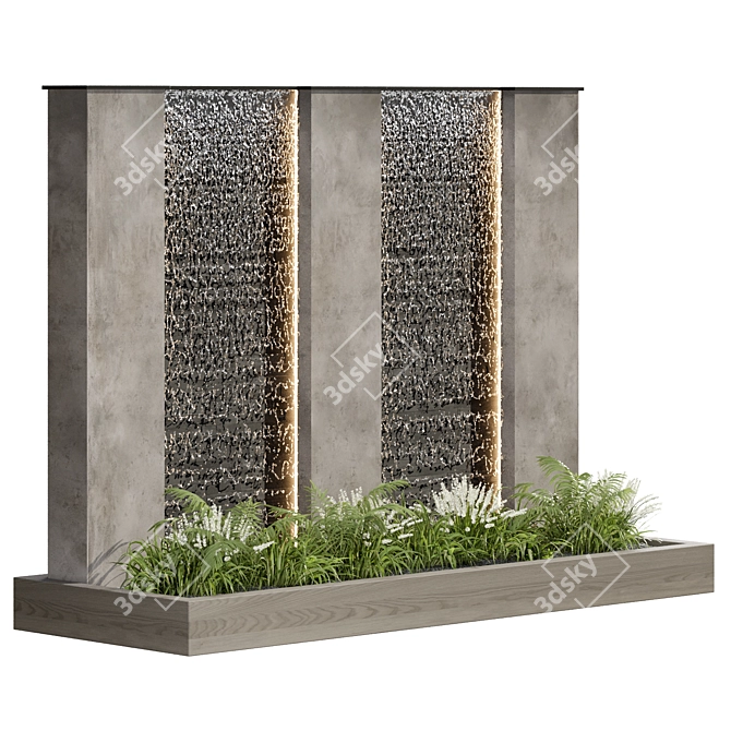 Serene Cascade Water Fountain 3D model image 5