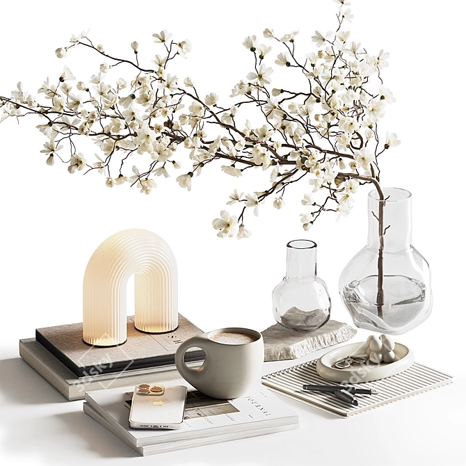 Modern Decor Set for Table 3D model image 1