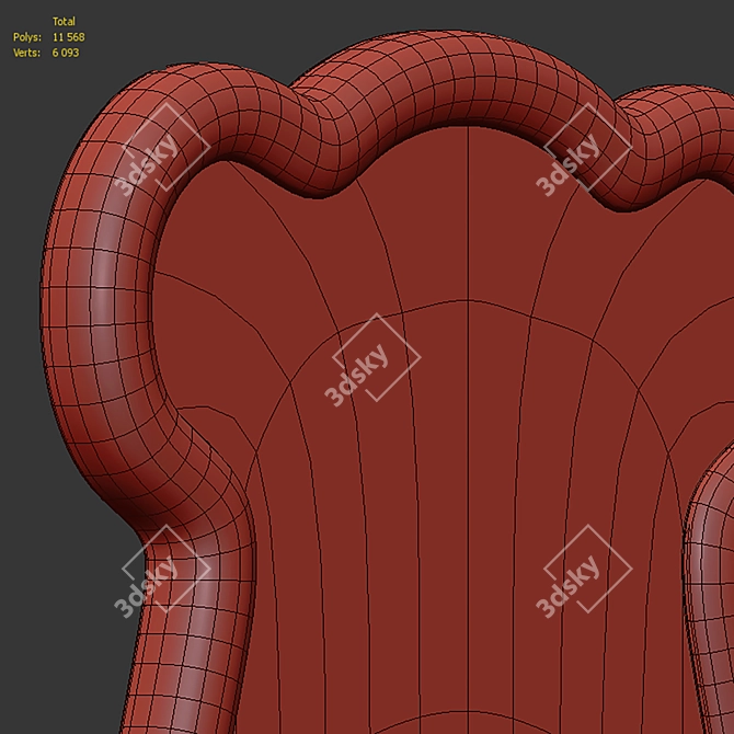 Quirky Japandi Mirror in 1750mm 3D model image 5