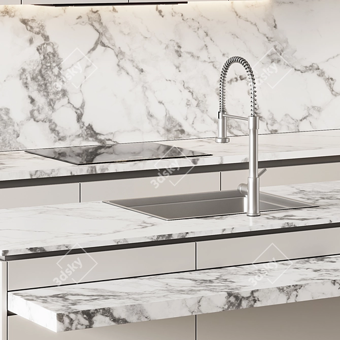 Modular Kitchen Cabinet Set 3D model image 5