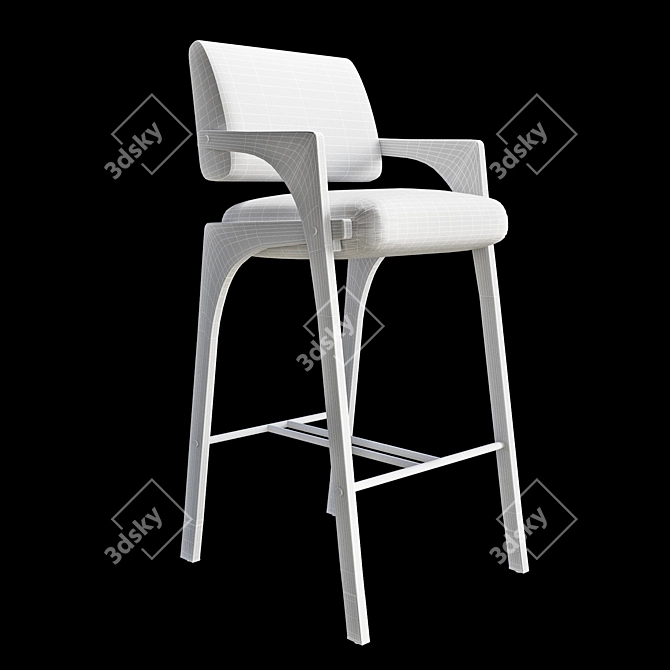 Title: Geometry-Inspired Arches Barstool 3D model image 5