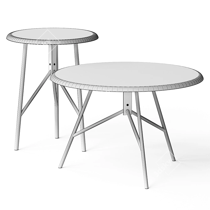 Modern Coffee Table Set with Files 3D model image 5