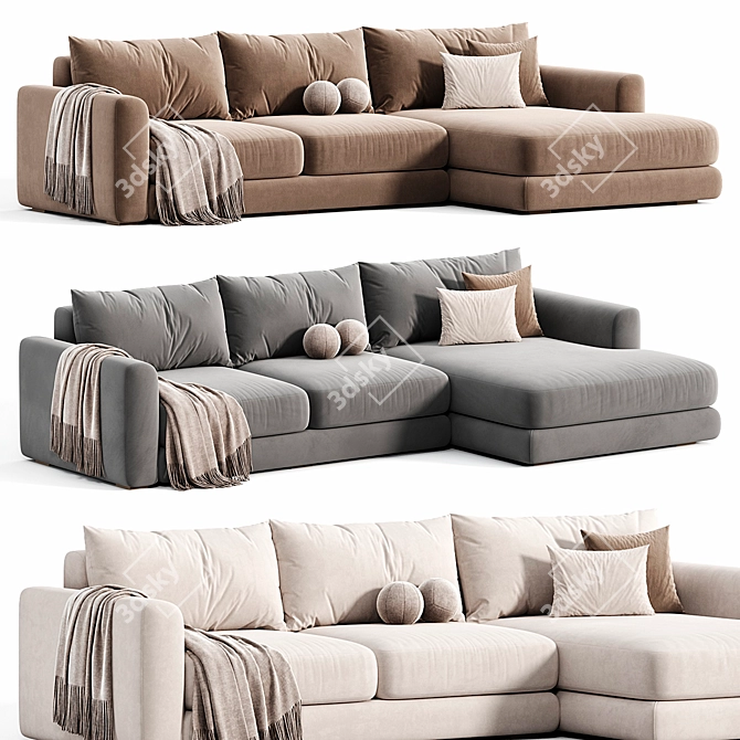 Sherlock Corner Sofa 2015 Beige 3D model image 3