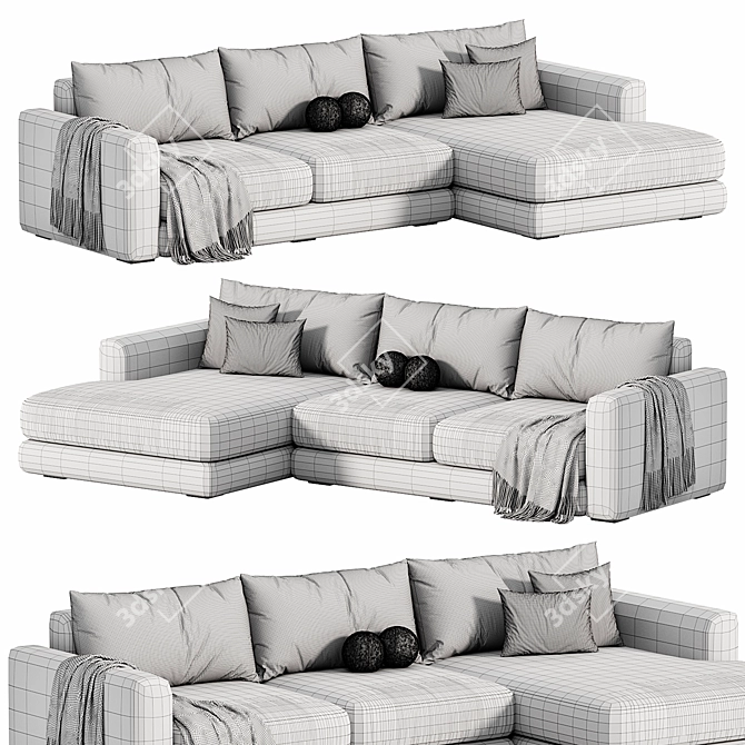 Sherlock Corner Sofa 2015 Beige 3D model image 10