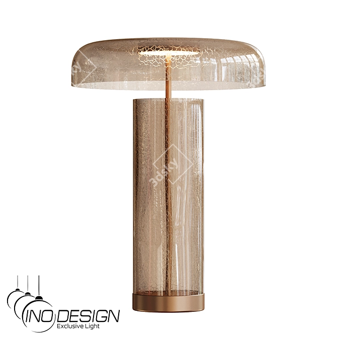 Modern Brass Glass Table Lamp 3D model image 1