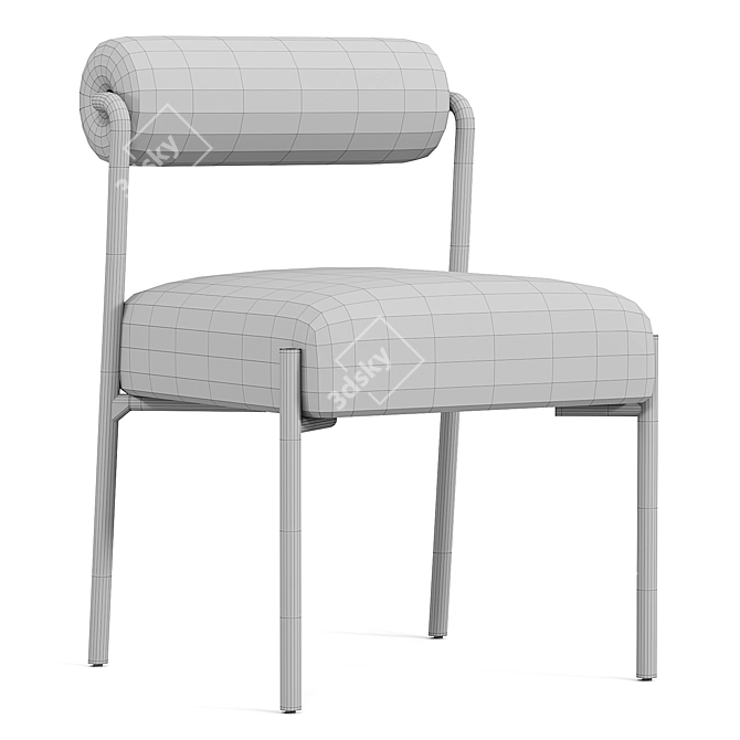 Elegant Jolene Cream Dining Chair 3D model image 4