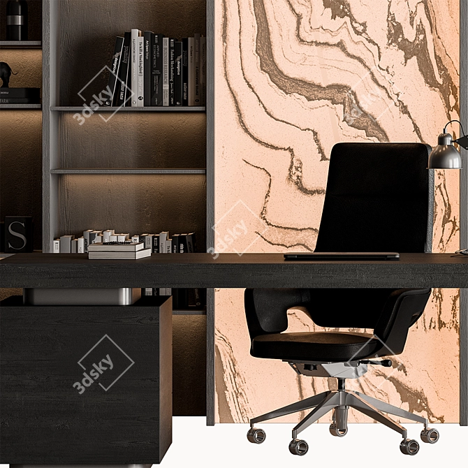 Executive Office Desk 610 3D model image 4