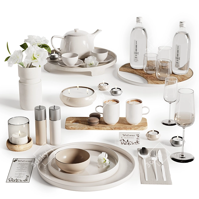 Elegant Tableware MA Set 33 3D model image 3