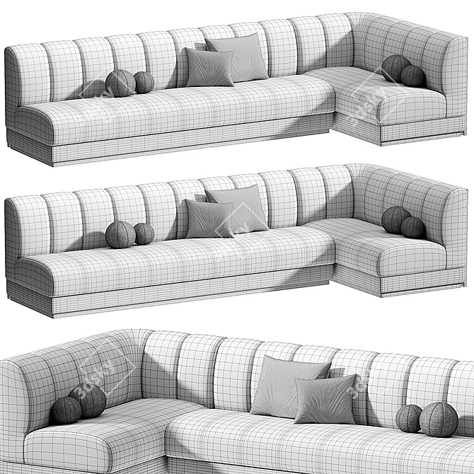 Elegant Restaurant Sofa Set 3D model image 4